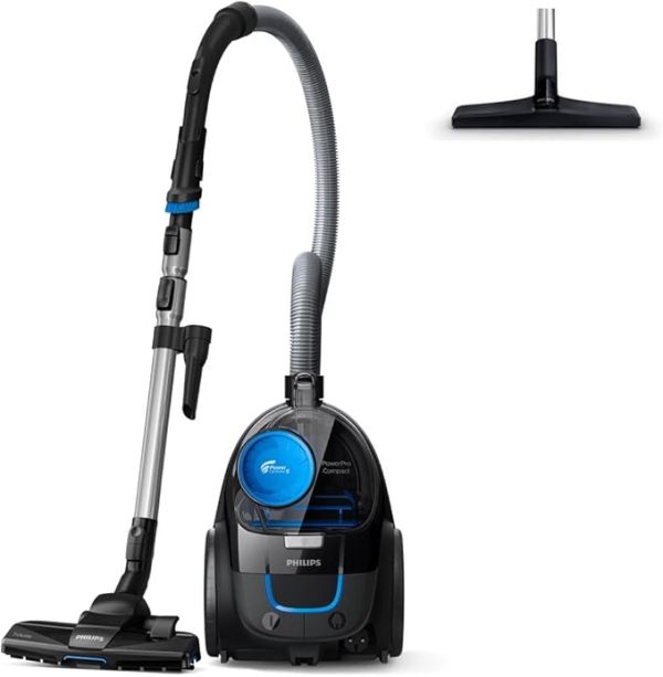 Philips PowerPro Compact Staubsauger – Leicht, Kabellos und Beutellos, 900 W Saugleistung, TriActive Düse Für Hartböden und Teppich, Allergy H13 HEPA-Filter, PowerCyclone 5 Technologie (FC9332/09) – Bild 2