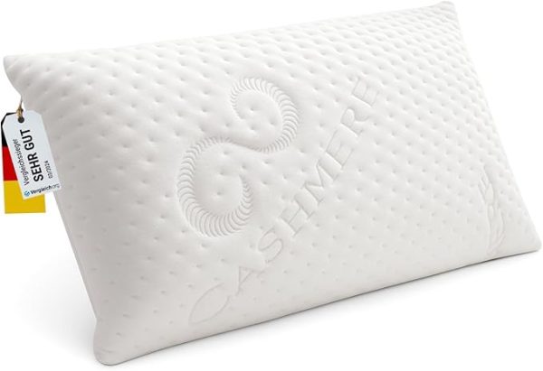 FMP Matratzenmanufaktur Orthopädisches Nackenstützkissen viscoelastisches Kissen, Visco Kopfkissen, Kissen, Nackenkissen 8,5 cm hoch, weiß