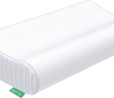 UTTU Memory Foam Kissen, Kopfkissen zur Linderung von Nackenschmerzen, Ergonomisches Nackenkissen Sandwichkissen, verstellbares Memory Schaum Kissen 60x36x12/10cm