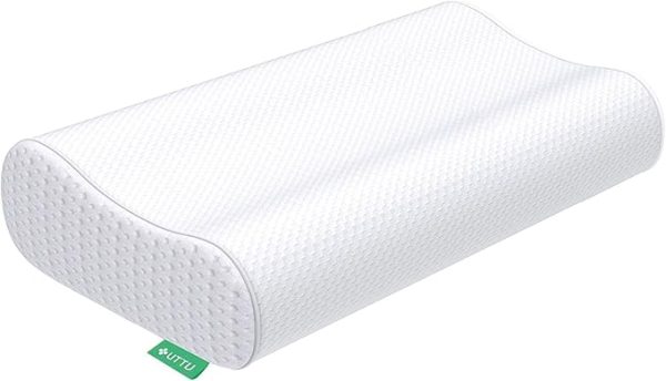 UTTU Memory Foam Kissen, Kopfkissen zur Linderung von Nackenschmerzen, Ergonomisches Nackenkissen Sandwichkissen, verstellbares Memory Schaum Kissen 60x36x12/10cm
