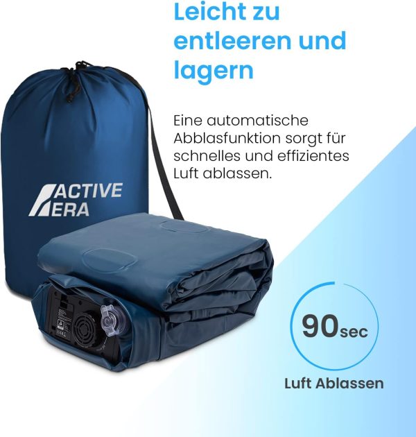 Active Era Premium Luftbett 1 Person, Luftmatratze selbstaufblasend mit eingebauter elektrischer Pumpe & integriertem Kissen, Aufblasbare Matratze für Camping & Gästebett - 99 x 187 x 53cm – Bild 10
