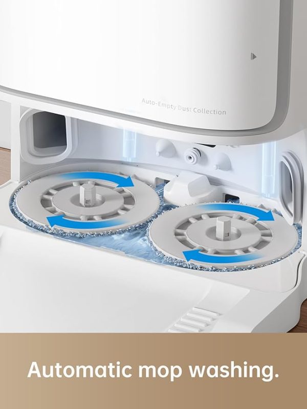 dreame L10s Ultra Saugroboter mit Wischfunktion und automatische (Staubentleerung, Wischpads Selbstreinigung) 3D-Hinderniserkennung, 5300Pa Teppiche Tierhaare, 210m Akku, WiFi/APP, Weiß – Bild 4