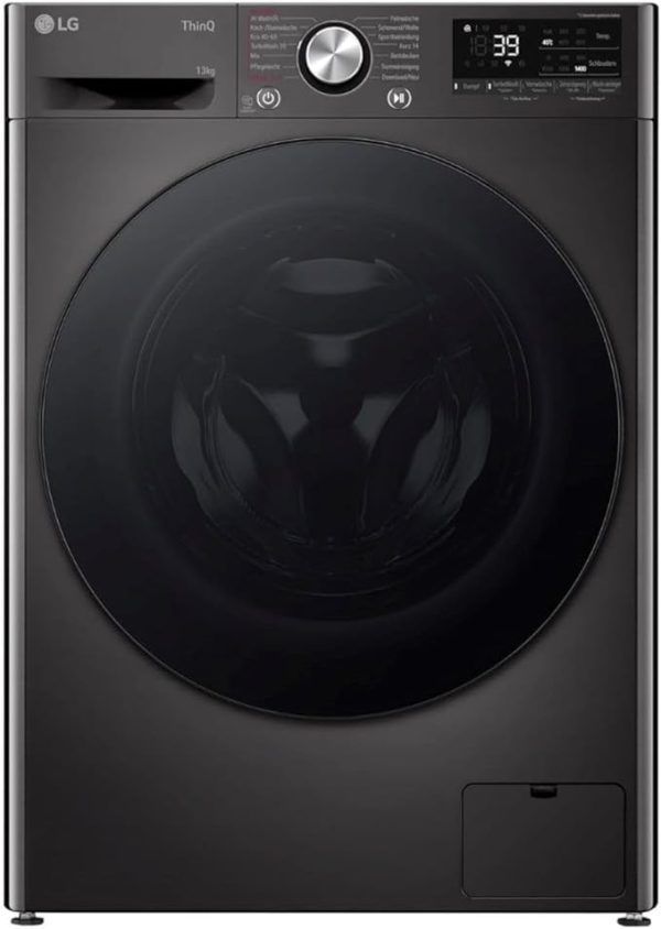 LG F4WR703YB Frontlader-Waschmaschine 13 kg, Klasse A -20%, 1.400 U./Min., 61.5x60x85 cm, TurboWash 360 in 39 Minuten, Allergy Care, Steam, Wi-Fi, Digitales Touchdisplay, Platinum Black [Energieklasse A]