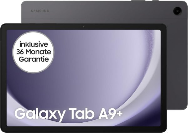 Samsung Galaxy Tab A9+ Wi-Fi Android-Tablet, 64 GB Speicherplatz, Großes Display, 3D-Sound, Simlockfrei ohne Vertrag, Graphite, Inkl. 3 Jahre Herstellergarantie [Exklusiv bei Amazon]