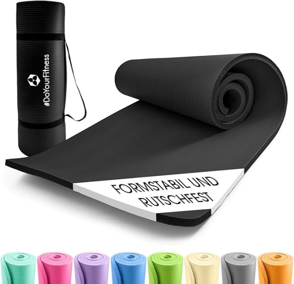 #DoYourFitness Fitnessmatte rutschfest | 183x61cm oder XXL 190x100cm | 0,8-2cm hoch | Gelenkschonende Gymnastikmatte | Yogamatte | Einsteiger und Fortgeschrittene | Indoor/Outdoor geeignet – Bild 5