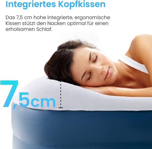 Active Era Premium Luftbett 1 Person, Luftmatratze selbstaufblasend mit eingebauter elektrischer Pumpe & integriertem Kissen, Aufblasbare Matratze für Camping & Gästebett - 99 x 187 x 53cm – Bild 6