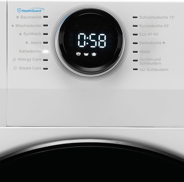 Waschmaschine/8KG /Energieeffizienzklasse A/Mengenautomatik/Steam Care/Nachlegefunktion / 1400 U/min/Zeitsparen - Turbo/nur 48 cm tief/APP-Steuerung, AquaStop, Weiß [Energieklasse A] – Bild 3