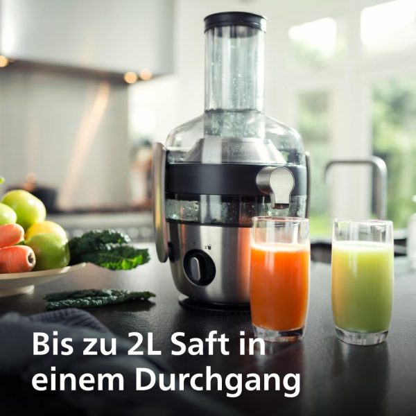 Philips 3000 Series Entsafter – XXL-Einfüllschacht, FibreBoost-Technologie, QuickClean, 2L Kapazität, 1100W leistungsstarker Motor für frischen & fruchtfleischreichen Saft (HR1921/20) – Bild 3