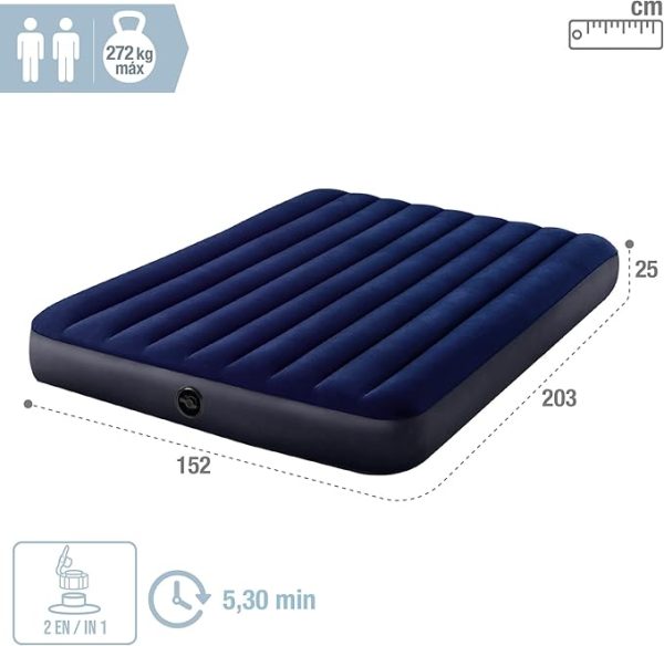 Intex 64765 Luftbett, Bunt, 203 x 152 x 25 cm (Set) – Bild 3