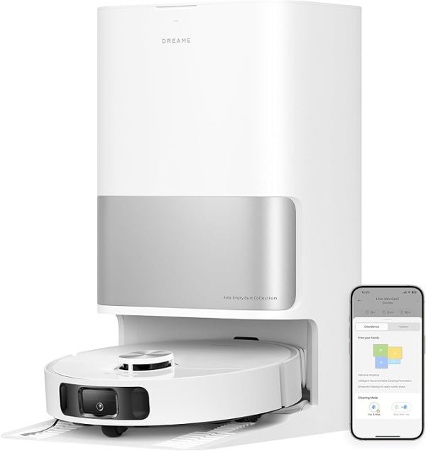 dreame L10s Ultra Saugroboter mit Wischfunktion und automatische (Staubentleerung, Wischpads Selbstreinigung) 3D-Hinderniserkennung, 5300Pa Teppiche Tierhaare, 210m Akku, WiFi/APP, Weiß – Bild 2