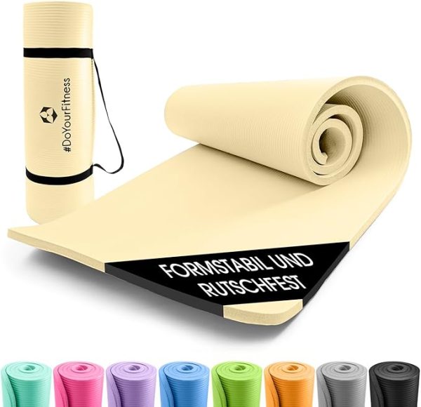 #DoYourFitness Fitnessmatte rutschfest | 183x61cm oder XXL 190x100cm | 0,8-2cm hoch | Gelenkschonende Gymnastikmatte | Yogamatte | Einsteiger und Fortgeschrittene | Indoor/Outdoor geeignet – Bild 6