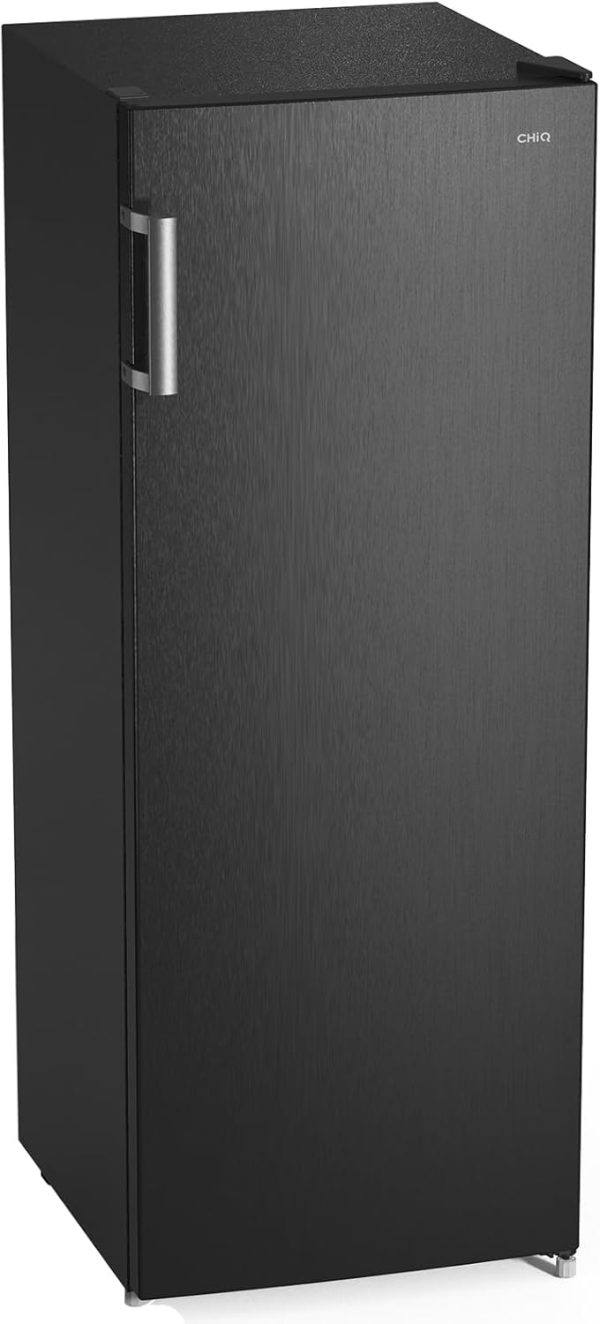 CHiQ FSD166NE4E Gefrierschrank 166 L, No Frost Technologie, Wechselbarer Türanschlag, Schwarzer Edelstahl, 144cm Höhe [Energieklasse E] – Bild 2