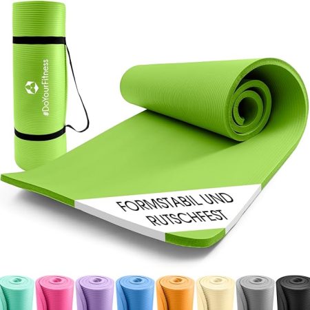 #DoYourFitness Fitnessmatte rutschfest | 183x61cm oder XXL 190x100cm | 0,8-2cm hoch | Gelenkschonende Gymnastikmatte | Yogamatte | Einsteiger und Fortgeschrittene | Indoor/Outdoor geeignet