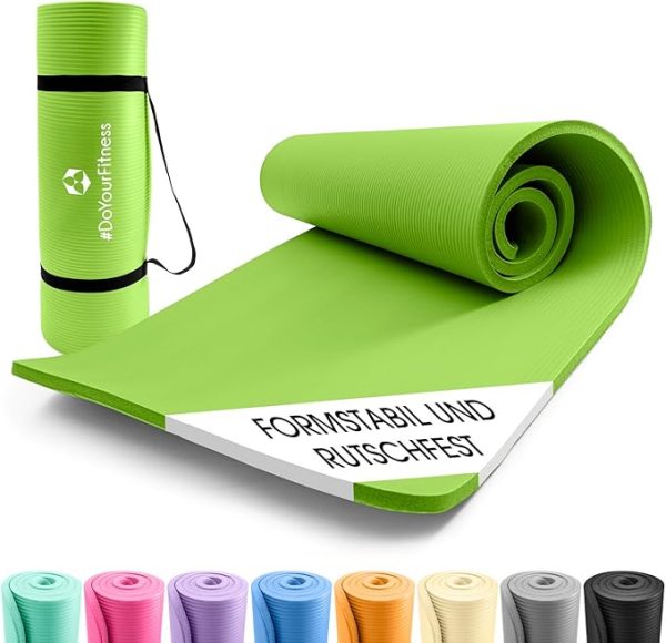 #DoYourFitness Fitnessmatte rutschfest | 183x61cm oder XXL 190x100cm | 0,8-2cm hoch | Gelenkschonende Gymnastikmatte | Yogamatte | Einsteiger und Fortgeschrittene | Indoor/Outdoor geeignet