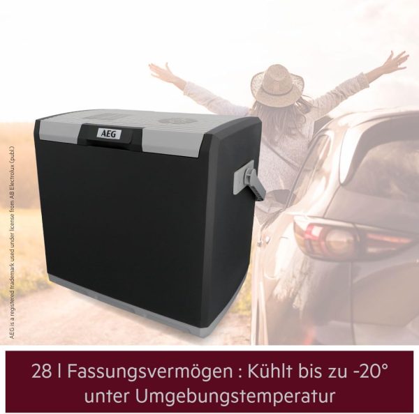 AEG Automotive Thermoelektrische Kühlbox KK 28 Liter, 12/230 Volt für Auto und Steckdose, schwarz – Bild 7