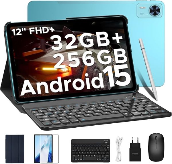 DOOGEE T36 Android 15 Tablet 12 Zoll – 2025 Neues Tablet mit Tastatur/Stift/Maus/Hülle, 32 GB + 256 GB/2 TB, 4G LTE, 8800 mAh, 90 Hz Octa-Core
