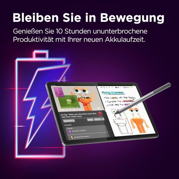 Lenovo Tab M11 Tablet | 11" WUXGA Touch Display | MediaTek Helio G88 | 4GB RAM | 128GB eMMC 5.1 | Android 14 | grün | inkl. Lenovo Tab Pen – Bild 4