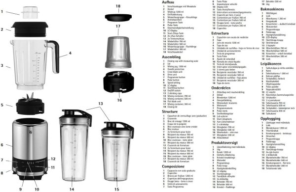 WMF Kult Pro Multifunktionsmixer Hochleistungsmixer, 30.000 U/min, Smoothie Maker, Standmixer, Ice-Crush Funktion, 4 Mixbehälter inkl. ToGo-Verschluss – Bild 14