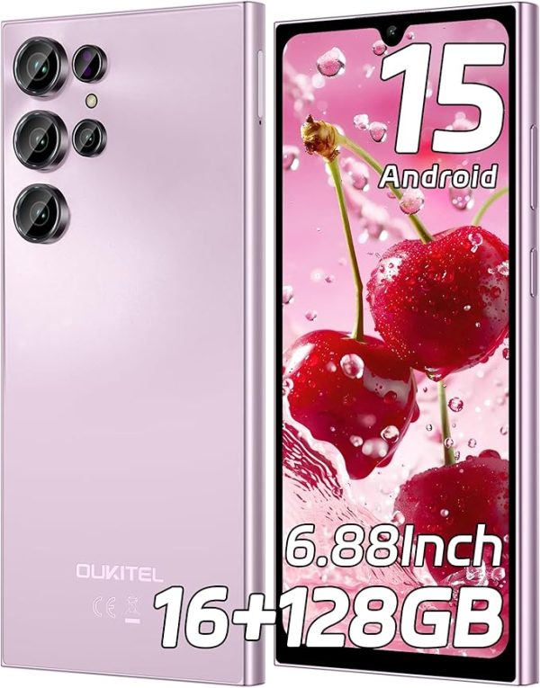 OUKITEL C61 Android 15 Smartphone Ohne Vertrag, 16GB+128GB /1TB Handy Ohne Vertrag, 6,88 Zoll 90Hz Bildschirm 5150mAh Handy Günstig, 13MP+5MP, 4G Dual SIM Simlockfreie Handys/Fingerabdruck/OTG/Face ID