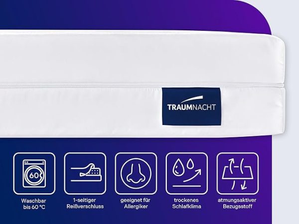 Traumnacht Easy Comfort Rollmatratze Öko-Tex Zertifiziert, Härtegrad 4 (fest) 90 x 200 cm, Höhe 13 cm, produziert nach deutschem Qualitätsstandard – Bild 3