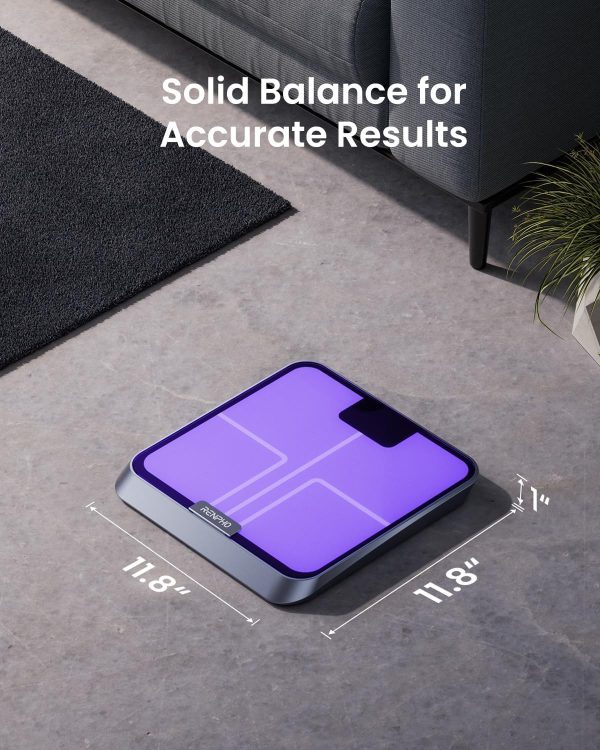 RENPHO Körperfettwaage Farbenfroh, Personenwaage mit Wiegeerinnerungen, Intelligente Bluetooth Waage Personen, anpassbare Waagenfarben, wiederaufladbare Waage, ITO-Beschichtung, 180 kg, 30CM – Bild 8