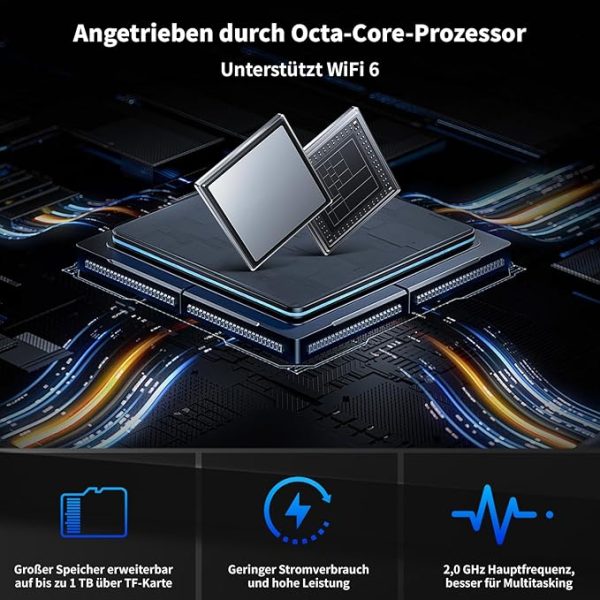 Tablet 10 Zoll 8-in-1 Kit Android 14 Tablet PC mit Hülle Tastatur Maus Stift Kopfhörer Netzstecker Kabel Octa-Core 12 GB RAM 64 GB ROM 1TB TF Erweiterbar 1280x800 IPS Touchscreen 5000 mAh (Schwarz) – Bild 3