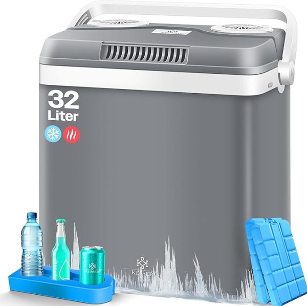 KESSER® Kühlbox Thermobox 32Liter | Thermo-Elektrische Kühlbox | KÜHLT und WÄRMT | 12 & 230V | Thermobox für Auto, Boot & Camping | Mini-Kühlschrank mit ECO & MAX Modus | inkl. Kühlakkus – Bild 5