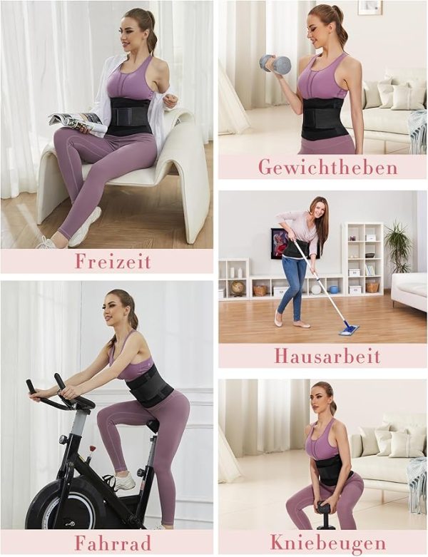 SIHOHAN Bauchweggürtel, Fitness Gürtel Verstellbarer, Taille Trimmer Gürtel Fitnessgürtel, Abnehmen Waisttrainer Taillenformer, Bauchgürtel für Herren und Damen(Schwarz/Rosa/Violett, S-XXL) – Bild 9