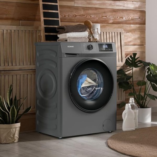 Bomann Waschmaschine 7kg | max. 1400 U/min | 10 Jahre Motor-Garantie | effizienter, leiser & langlebiger Invertermotor | 15 Programme | Endzeitvorwahl | Washing Machine WA 7175 titan - schwarz [Energieklasse A] – Bild 3