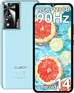 CUBOT A10 Handy Ohne Vertrag, 12(4+8) GB+128GB/1TB, Android 14 Smartphone Günstig, 6.56 Zoll HD+/90Hz Bildschirm, 48MP+16MP Kamera, 5100mAh, Dual SIM 4G Simlockfreie Handys, Face ID/GPS/OTG