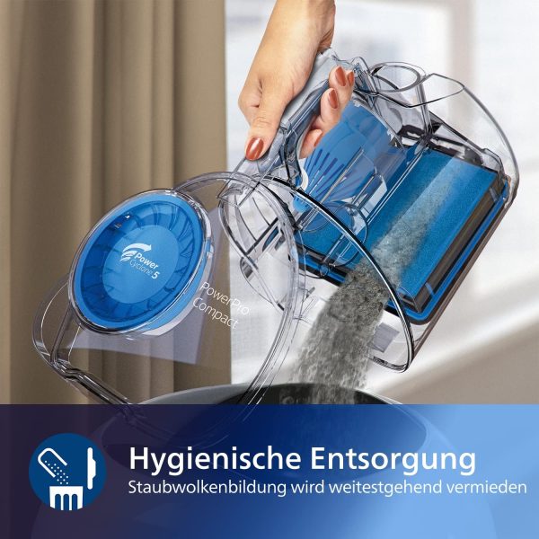 Philips PowerPro Compact Staubsauger – Leicht, Kabellos und Beutellos, 900 W Saugleistung, TriActive Düse Für Hartböden und Teppich, Allergy H13 HEPA-Filter, PowerCyclone 5 Technologie (FC9332/09) – Bild 8