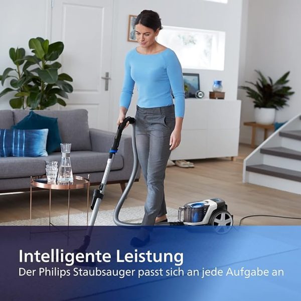 Philips PowerPro Compact Staubsauger – Leicht, Kabellos und Beutellos, 900 W Saugleistung, TriActive Düse Für Hartböden und Teppich, Allergy H13 HEPA-Filter, PowerCyclone 5 Technologie (FC9332/09) – Bild 7