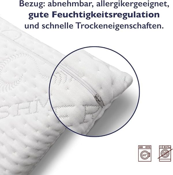 FMP Matratzenmanufaktur Orthopädisches Nackenstützkissen viscoelastisches Kissen, Visco Kopfkissen, Kissen, Nackenkissen 8,5 cm hoch, weiß – Bild 4