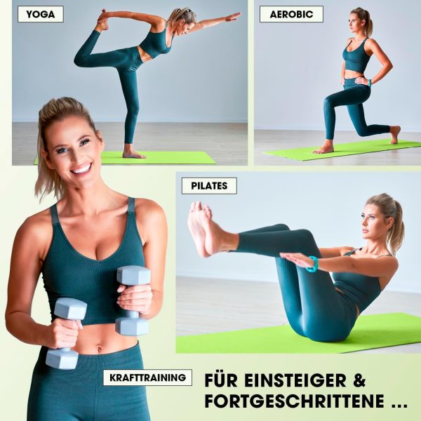 #DoYourFitness Fitnessmatte rutschfest | 183x61cm oder XXL 190x100cm | 0,8-2cm hoch | Gelenkschonende Gymnastikmatte | Yogamatte | Einsteiger und Fortgeschrittene | Indoor/Outdoor geeignet – Bild 11