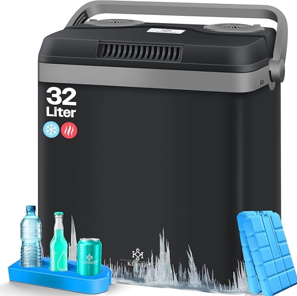 KESSER® Kühlbox Thermobox 32Liter | Thermo-Elektrische Kühlbox | KÜHLT und WÄRMT | 12 & 230V | Thermobox für Auto, Boot & Camping | Mini-Kühlschrank mit ECO & MAX Modus | inkl. Kühlakkus – Bild 4