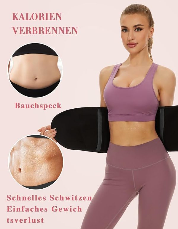 SIHOHAN Bauchweggürtel, Fitness Gürtel Verstellbarer, Taille Trimmer Gürtel Fitnessgürtel, Abnehmen Waisttrainer Taillenformer, Bauchgürtel für Herren und Damen(Schwarz/Rosa/Violett, S-XXL) – Bild 6