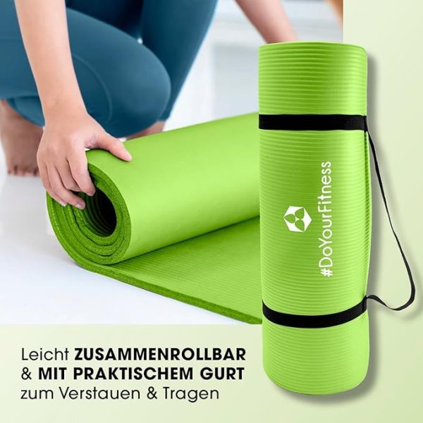#DoYourFitness Fitnessmatte rutschfest | 183x61cm oder XXL 190x100cm | 0,8-2cm hoch | Gelenkschonende Gymnastikmatte | Yogamatte | Einsteiger und Fortgeschrittene | Indoor/Outdoor geeignet – Bild 12