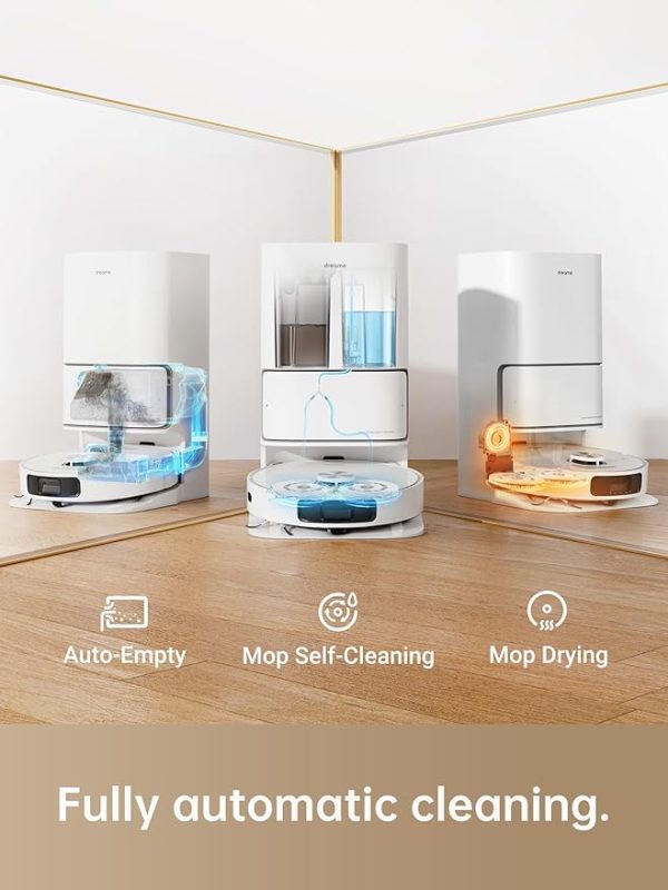 dreame L10s Ultra Saugroboter mit Wischfunktion und automatische (Staubentleerung, Wischpads Selbstreinigung) 3D-Hinderniserkennung, 5300Pa Teppiche Tierhaare, 210m Akku, WiFi/APP, Weiß – Bild 7