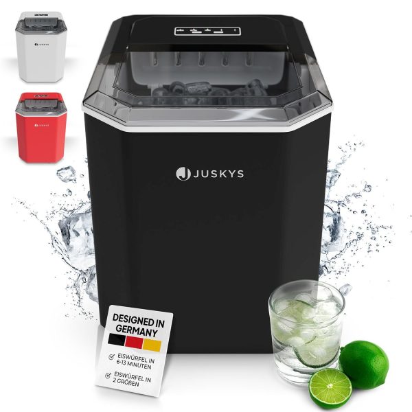 Juskys Eiswürfelmaschine IceOracle - Cocktail Eiswürfel in 6-13 min - Mini Eiswürfelbereiter für 12 kg/Tag - Großer Eiswürfelbehälter - Rot – Bild 2