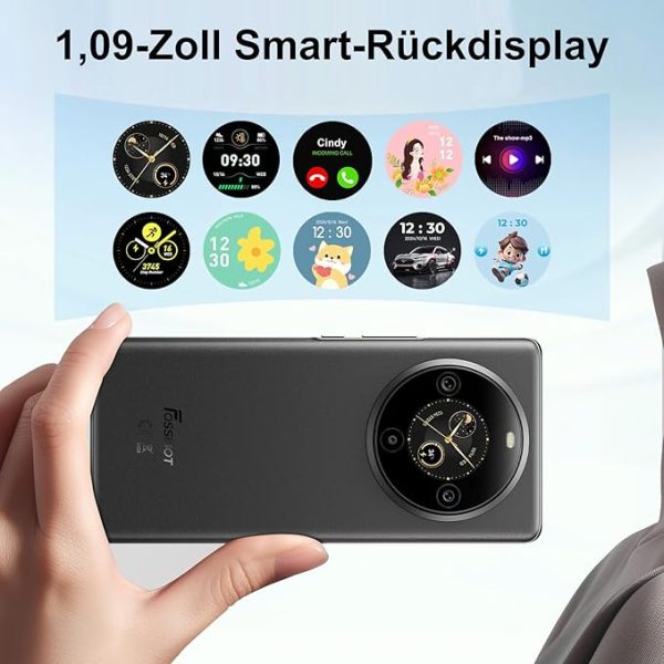 FOSSiBOT Smartphone ohne Vertrag, 6,67-Zoll AMOLED Display mit 1,09 Zoll Rückbildschirm, 64-MP-Kamera, 20GB+128GB, Dual SIM Handy, Unterstützung NFC/GPS/OTG/Fingerabdrucker/Gesichtser (Grün) – Bild 4