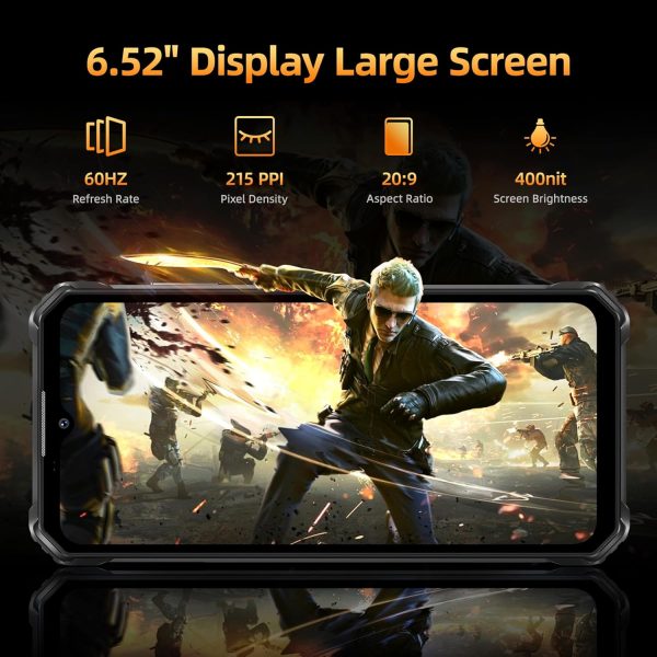 OUKITEL WP23 Plus Outdoor Handy (2025) - 10600mAh 256GB ROM +24GB RAM Outdoor Smartphone Ohne Vertrag 6,52 Zoll Android 14 baustellenhandy, 13MP+5MP/IP68 Wasserdicht Handy/Dual SIM/NFC/OTG/GPS/Face ID – Bild 7