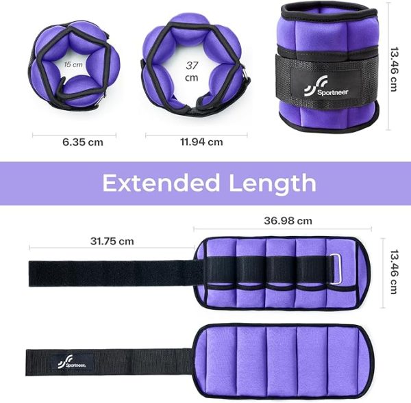 Sportneer Knöchelgewicht, Verstellbares Gewichte-Set am Knöchel, Handgelenkriemen am Handgelenk, 0,45 kg - 2,25 kg (pro Knöchel) / 0,9 kg - 4,5 kg (pro Paar), 2 Packungen – Bild 17