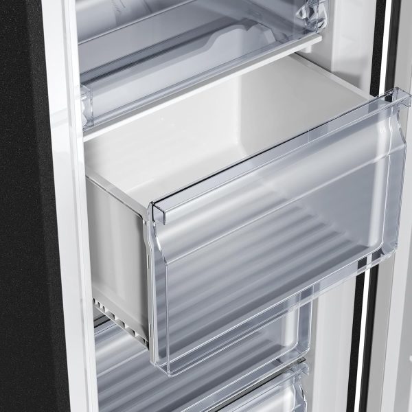 CHiQ FSD166NE4E Gefrierschrank 166 L, No Frost Technologie, Wechselbarer Türanschlag, Schwarzer Edelstahl, 144cm Höhe [Energieklasse E] – Bild 6