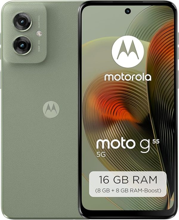 Motorola Moto g75 5G Smartphone (Robustes 6,78"-Display Dank Corning Gorilla Glass 5, 8/256 GB, 50-MP-Kamera, widerstandsfähig, extrem temperaturbeständig) Succulent Green, inkl. Schutzcover – Bild 3