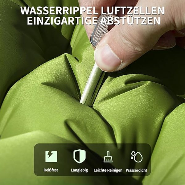 Yuzonc Double Camping Matratze, Selbstaufblasende Camping Isomatte mit Fuß Pumpe, Ultraleichte Verdickte Schlafmatte für Wandern Reisen Backpacking Zelt (Grau) – Bild 8