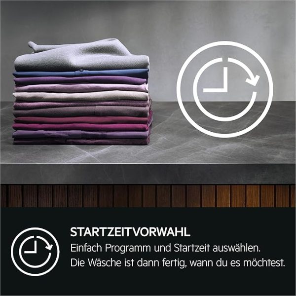 AEG Waschmaschine 8 kg, Serie 6000 ProSense: Mengenautomatik für automatische Anpassung von Waschdauer & Energieverbrauch, Startzeitvorwahl, Nachlegefunktion, Vollwasserschutz, 1400 U/min, L6AMZ48FL [Energieklasse A] – Bild 5