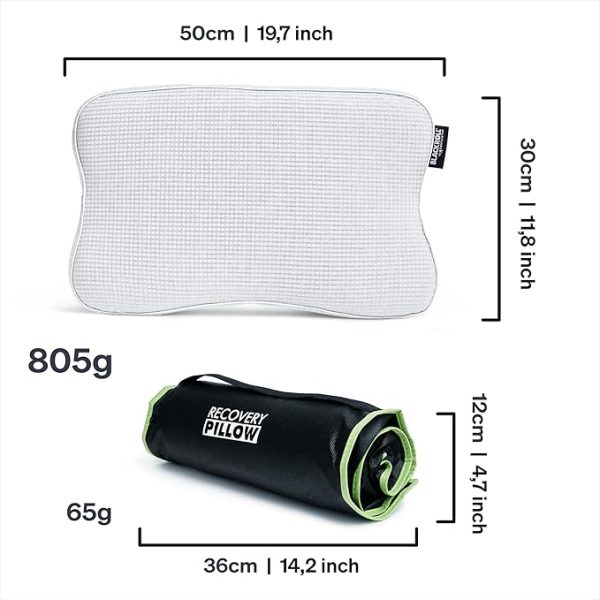 BLACKROLL® Recovery Pillow (50 x 30 cm), Kopfkissen für erholsamen Schlaf, ergonomisches Kissen mit Travel Bag für Reisen, Nackenkissen aus Viscose Memory Schaum, Made in Germany – Bild 9