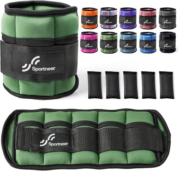 Sportneer Knöchelgewicht, Verstellbares Gewichte-Set am Knöchel, Handgelenkriemen am Handgelenk, 0,45 kg - 2,25 kg (pro Knöchel) / 0,9 kg - 4,5 kg (pro Paar), 2 Packungen – Bild 7