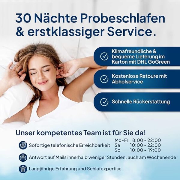 AM Qualitätsmatratzen Premium Taschenfederkernmatratze 90x200cm H3 24cm - Made in Germany & Oeko TEX Siegel - 7 Zonen Federkernmatratze 90x200 mit Lyocell Bezug - Orthopädische Matratze 90x200 H3 – Bild 3