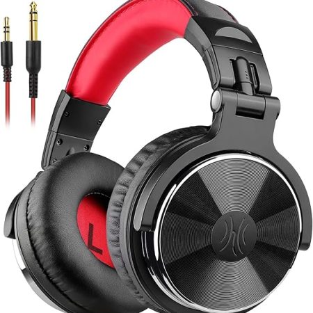 OneOdio Over Ear Kopfhörer mit Kabel, 50mm Treiber, Bassklang, 6.35 & 3.5mm Klinke, Share-Port, Geschlossene DJ Headphones für Studio, Podcast, Monitor, Handy, PC, MP3/4 (Pro-10 Schwarz) Besuche den OneOdio-Store